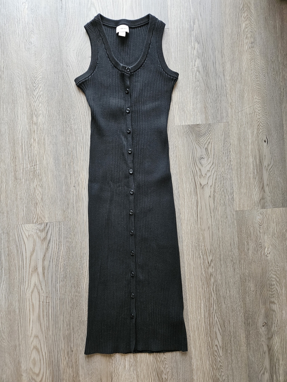 Calvin Klein Jeans Sleeveless Button-Front Ribbed Maxi Dress - Black